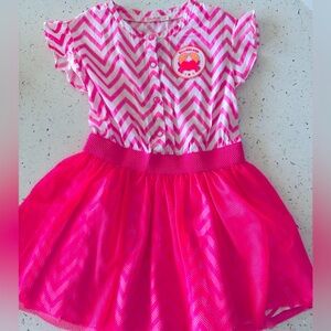 Billieblush Pink and White Chevron Dress Size 5